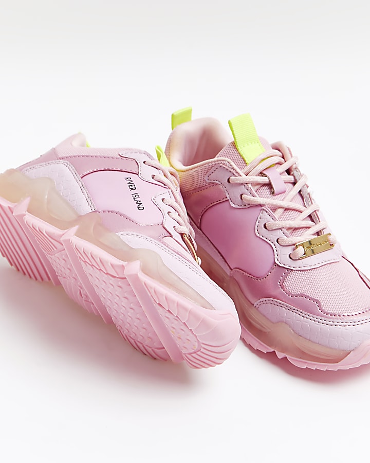 Girls pink RI chunky runner trainers