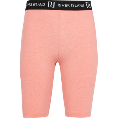 Girls pink RI cycling shorts River Island