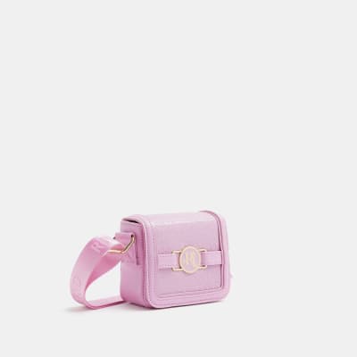 Girls Pink RI Embossed Cross Body Bag