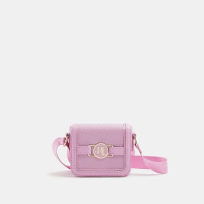 Girls Pink RI Embossed Cross Body Bag
