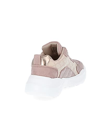 360 degree animation of product Girls pink RI jacquard trainers frame-11