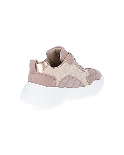 360 degree animation of product Girls pink RI jacquard trainers frame-12