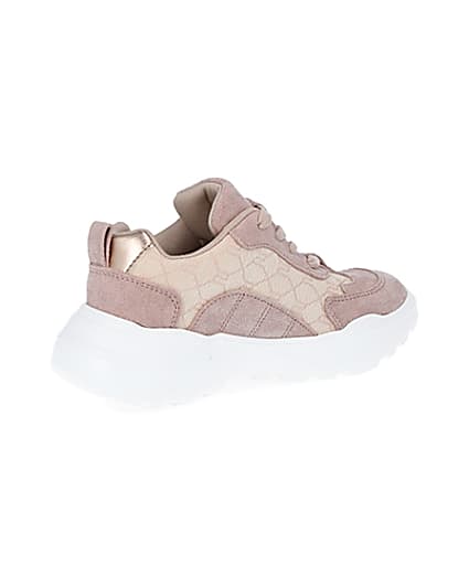 360 degree animation of product Girls pink RI jacquard trainers frame-13