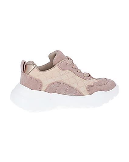 360 degree animation of product Girls pink RI jacquard trainers frame-14