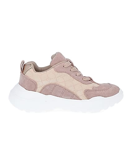 360 degree animation of product Girls pink RI jacquard trainers frame-15