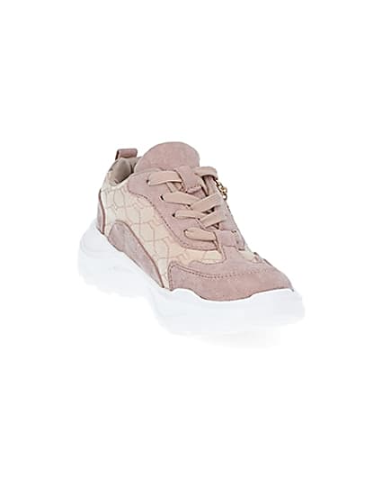 360 degree animation of product Girls pink RI jacquard trainers frame-19