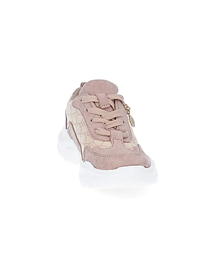 360 degree animation of product Girls pink RI jacquard trainers frame-20