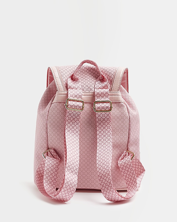 Girls pink RI Monogram Backpack
