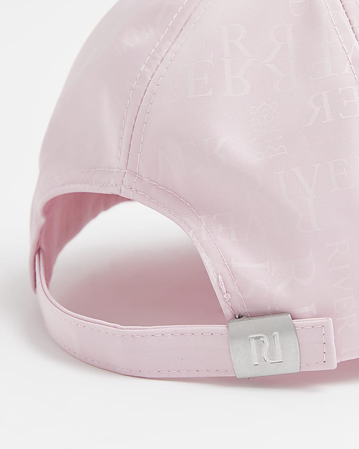 Girls pink RI monogram cap