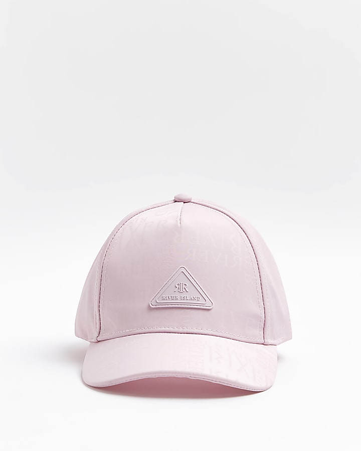 Girls pink RI monogram cap