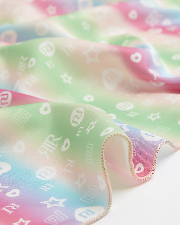Girls pink RI monogram ombre bandana