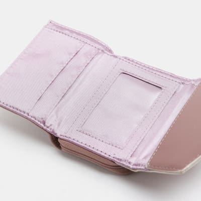 Girls pink RI monogram trifold purse