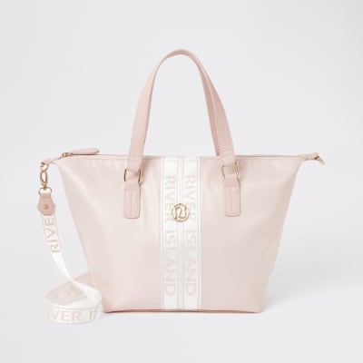 river island pink tote bag