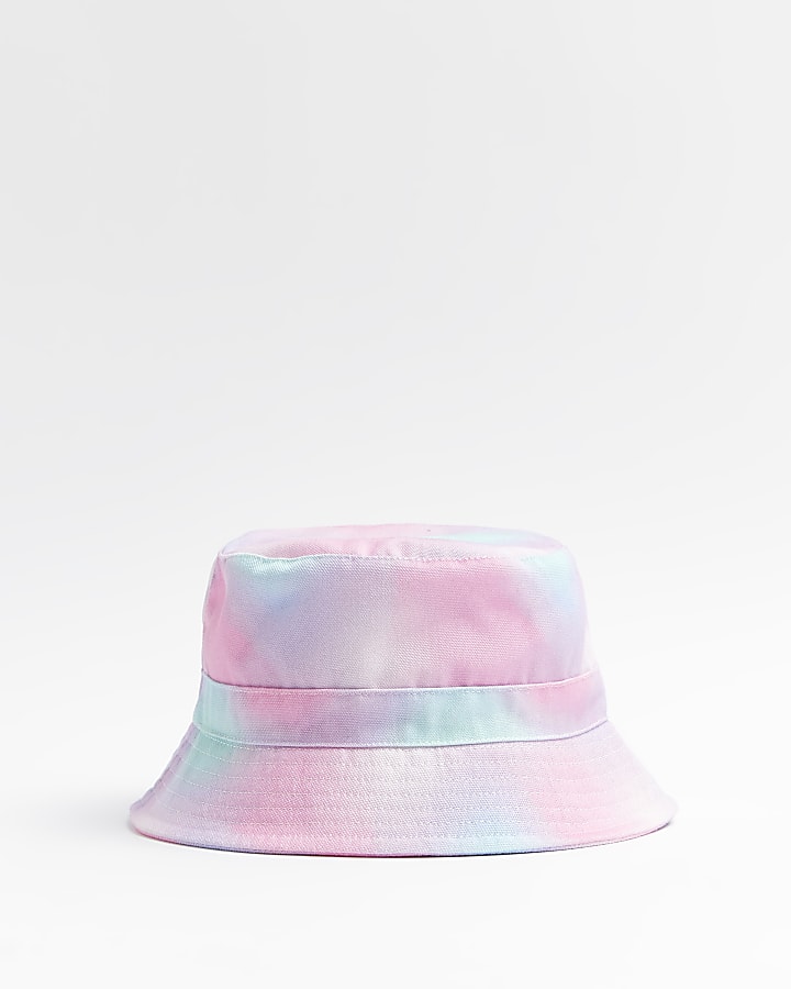 Girls pink RI tie dye bucket hat