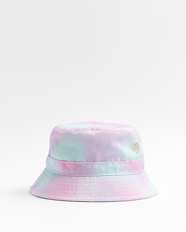Girls pink RI tie dye bucket hat