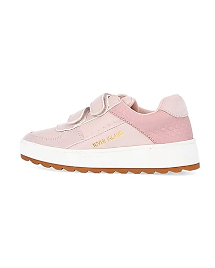 360 degree animation of product Girls pink RI velcro plimsoles frame-4