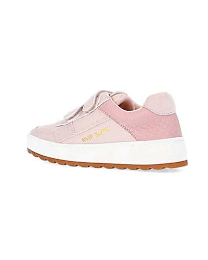 360 degree animation of product Girls pink RI velcro plimsoles frame-5