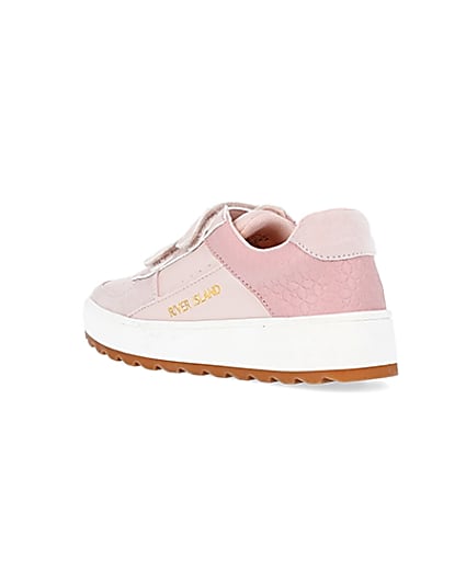 360 degree animation of product Girls pink RI velcro plimsoles frame-6