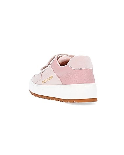 360 degree animation of product Girls pink RI velcro plimsoles frame-7