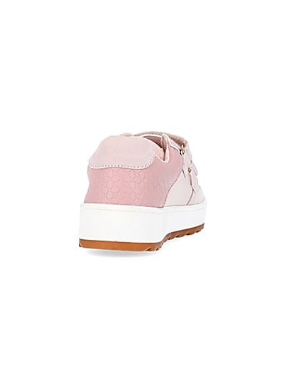 360 degree animation of product Girls pink RI velcro plimsoles frame-10