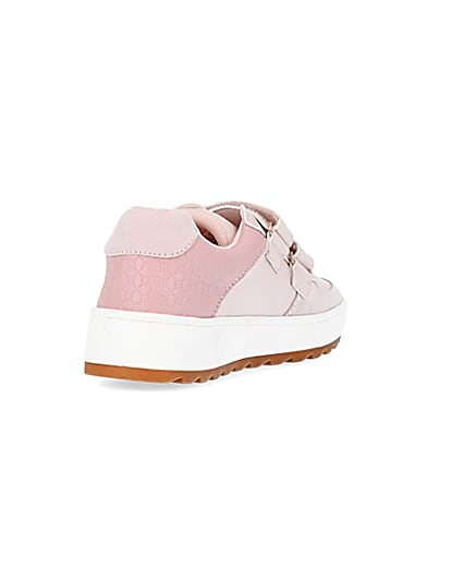 360 degree animation of product Girls pink RI velcro plimsoles frame-11