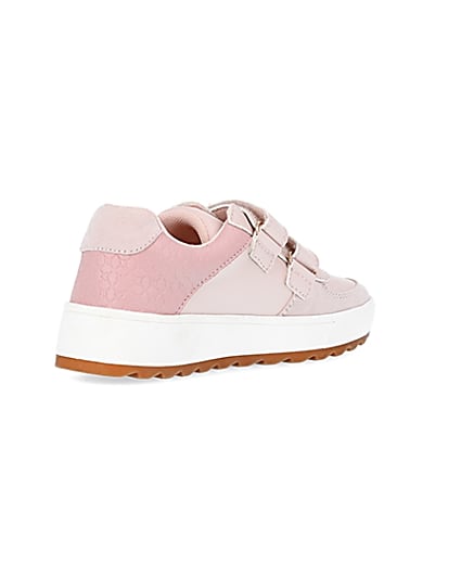 360 degree animation of product Girls pink RI velcro plimsoles frame-12