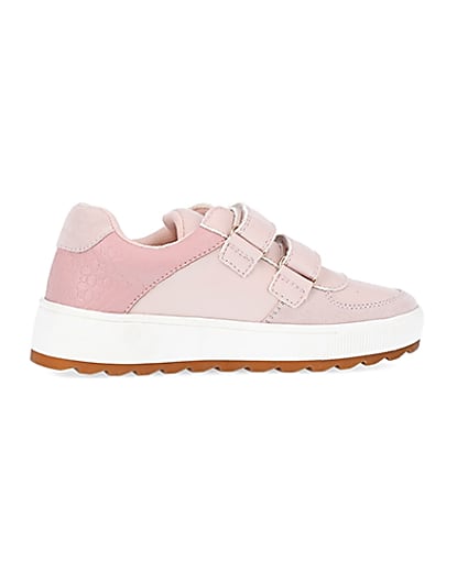360 degree animation of product Girls pink RI velcro plimsoles frame-14