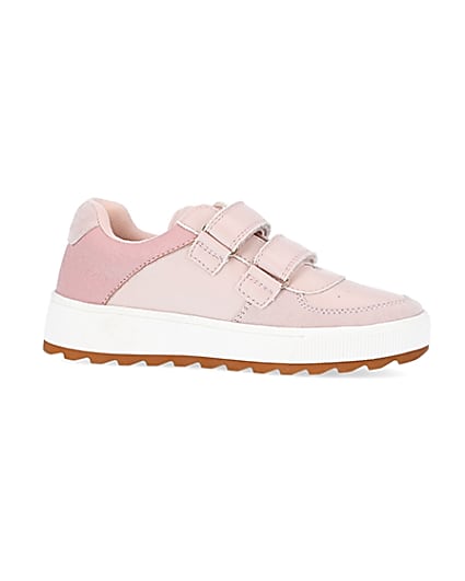 360 degree animation of product Girls pink RI velcro plimsoles frame-16