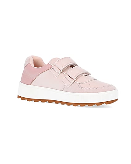 360 degree animation of product Girls pink RI velcro plimsoles frame-17