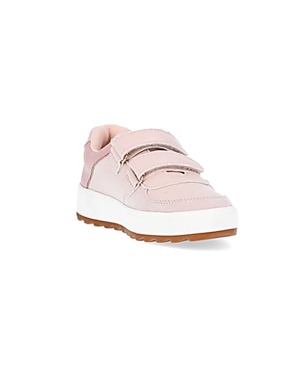 360 degree animation of product Girls pink RI velcro plimsoles frame-19