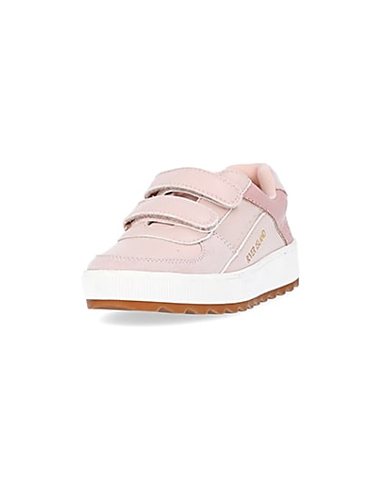 360 degree animation of product Girls pink RI velcro plimsoles frame-23