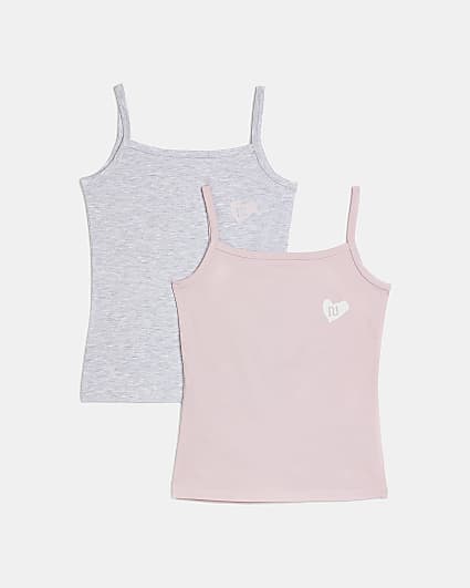 Girls pink RI vest 2 pack