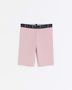 Girls pink RI waistband cycling shorts
