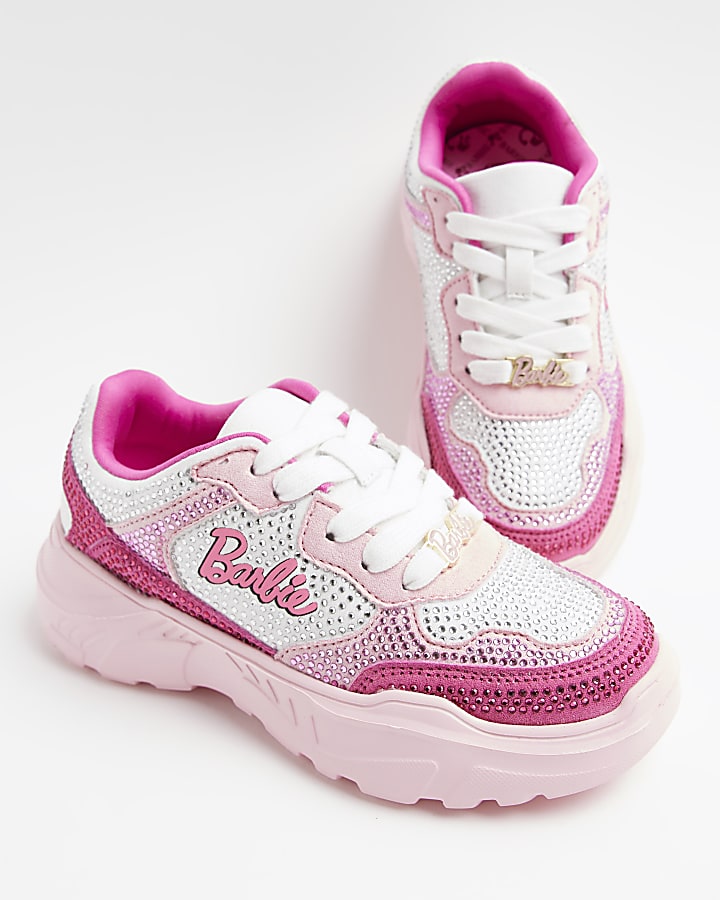 Girls pink RI x Barbie Chunky Runner trainers