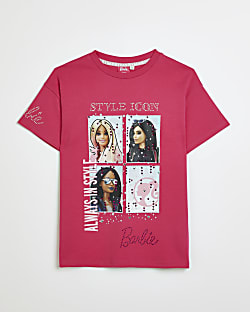 Girls Pink RI X Barbie Embellished T-shirt