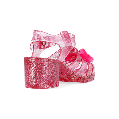 Girls heeled sale jelly shoes