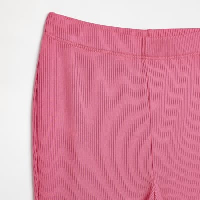 pink ribbed trousers