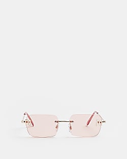 Girls pink rimless RI sunglasses