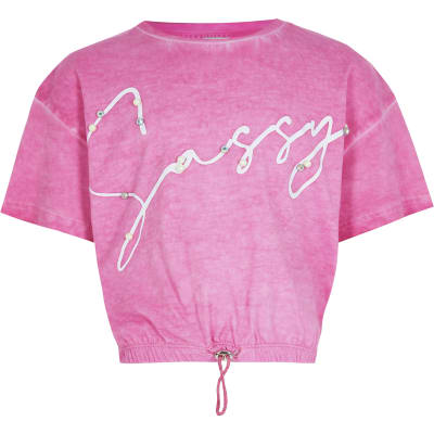 pink colour t shirt for girls