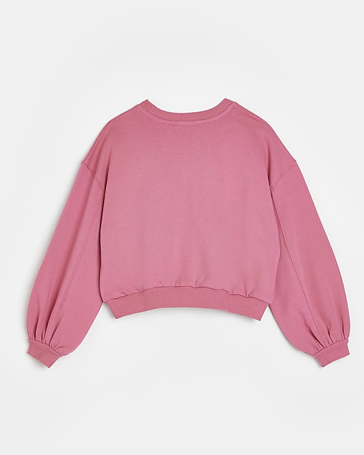 Girls pink sequin peace sign sweatshirt