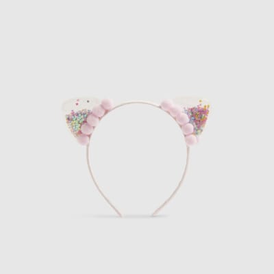 Girls Pink Shaker Cat Ear Headband