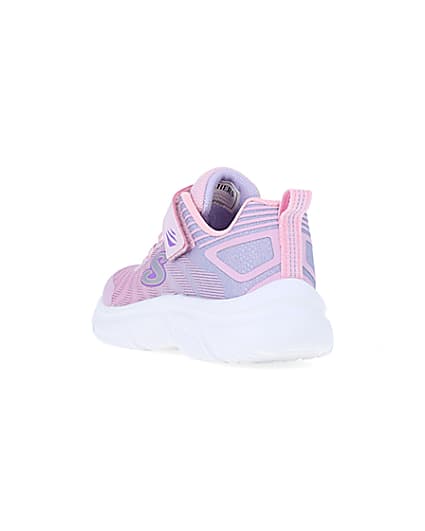 360 degree animation of product Girls Pink Skechers Chunky Sole Trainers frame-7