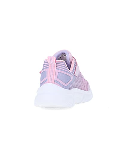 360 degree animation of product Girls Pink Skechers Chunky Sole Trainers frame-10