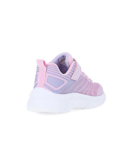 360 degree animation of product Girls Pink Skechers Chunky Sole Trainers frame-11
