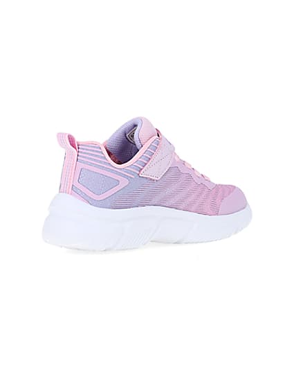 360 degree animation of product Girls Pink Skechers Chunky Sole Trainers frame-12