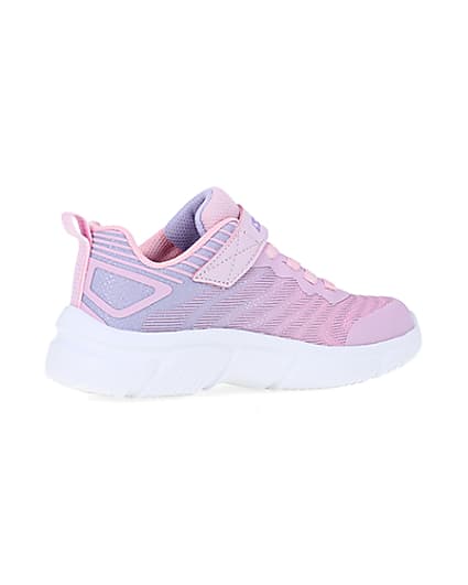 360 degree animation of product Girls Pink Skechers Chunky Sole Trainers frame-13