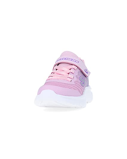 360 degree animation of product Girls Pink Skechers Chunky Sole Trainers frame-22