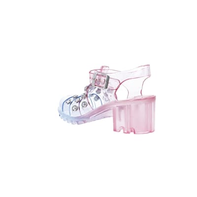 Pink glitter best sale jelly shoes