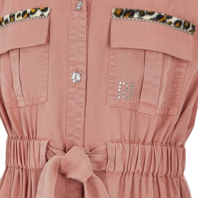 pink utility dress