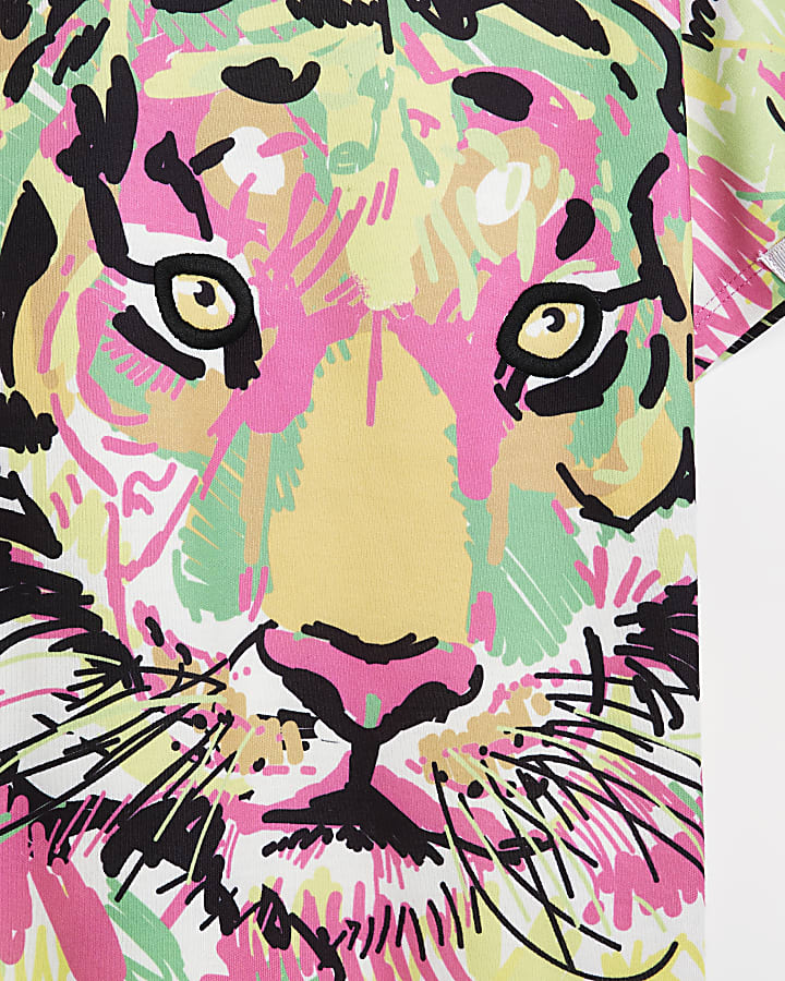 Girls pink tiger Graphic T-shirt